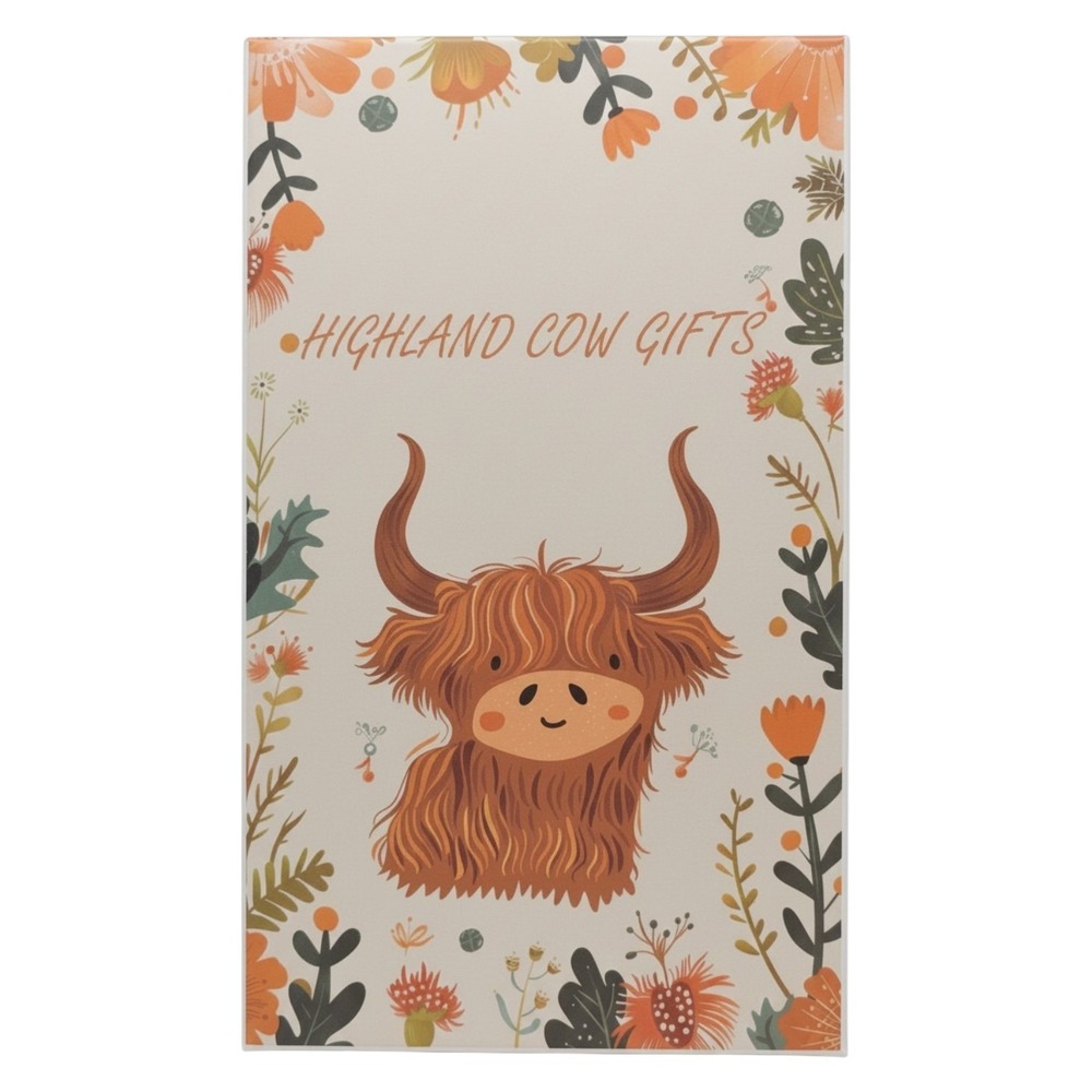 NEROSUN 3 Pack Highland Cow Figurine Set Brown Resin Floral Crown Decor 5 Inch